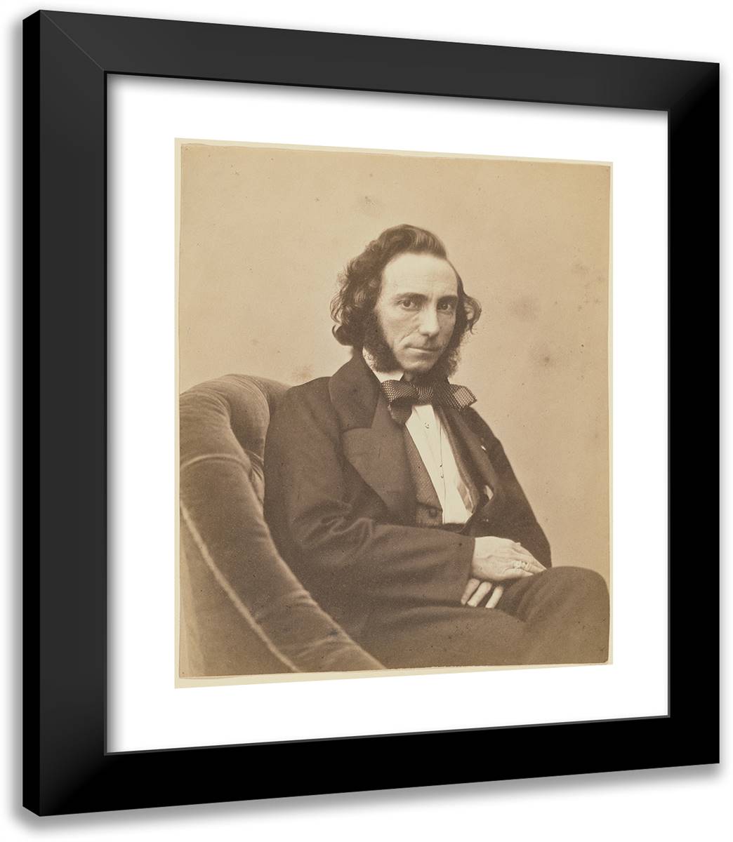 Adrie-(Ernesto Camillo) Sivori, VIoliniste 20x23 Black Modern Wood Framed Art Print Poster by Nadar, Gaspard