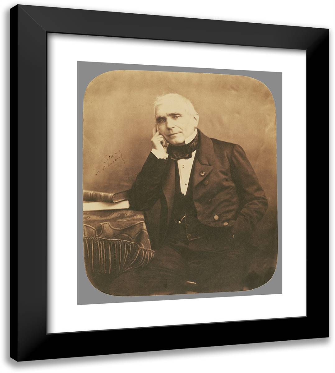 Augustin-Eugene Scribe (1791-1861) Playwright, Librettist 20x22 Black Modern Wood Framed Art Print Poster by Nadar, Gaspard