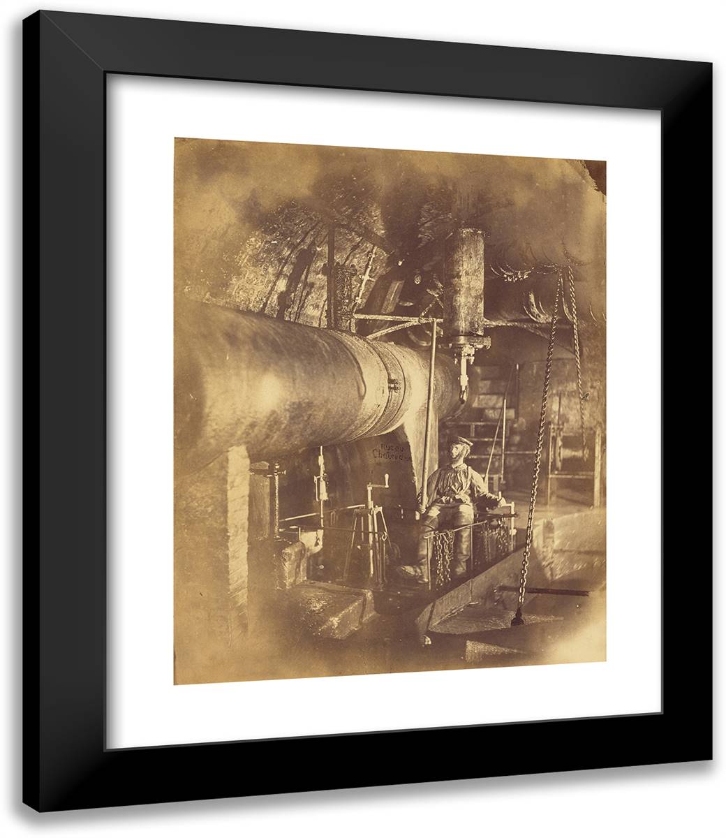 Egout Sous La Rue De Chateaudun I 20x24 Black Modern Wood Framed Art Print Poster by Nadar, Gaspard