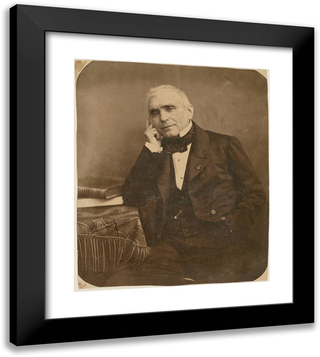 Eugene Scribe II 20x23 Black Modern Wood Framed Art Print Poster by Nadar, Gaspard