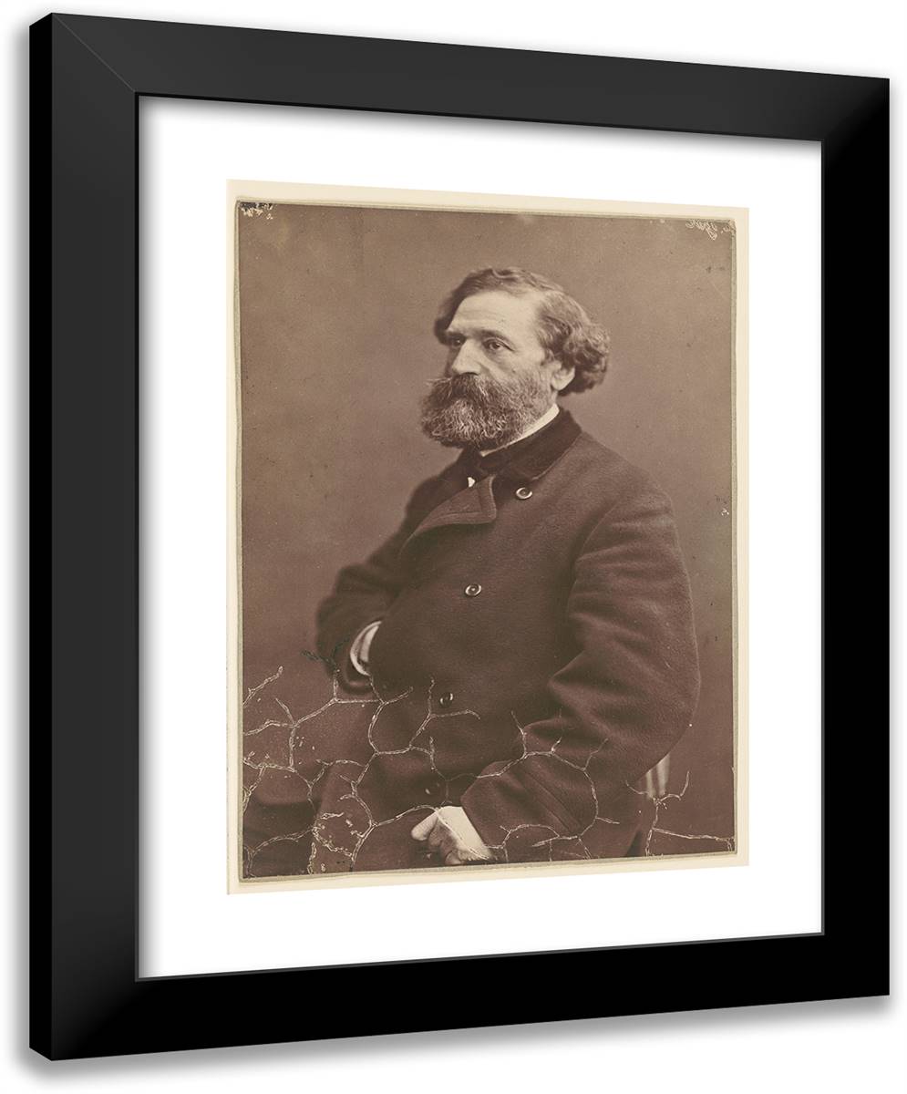 Felix Pyat, Litterat(Eur), Aut(Eur) Dram(Atique) 19x24 Black Modern Wood Framed Art Print Poster by Nadar, Gaspard