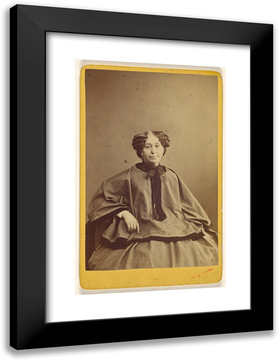 George Sand 18x24 Black Modern Wood Framed Art Print Poster by Nadar, Gaspard