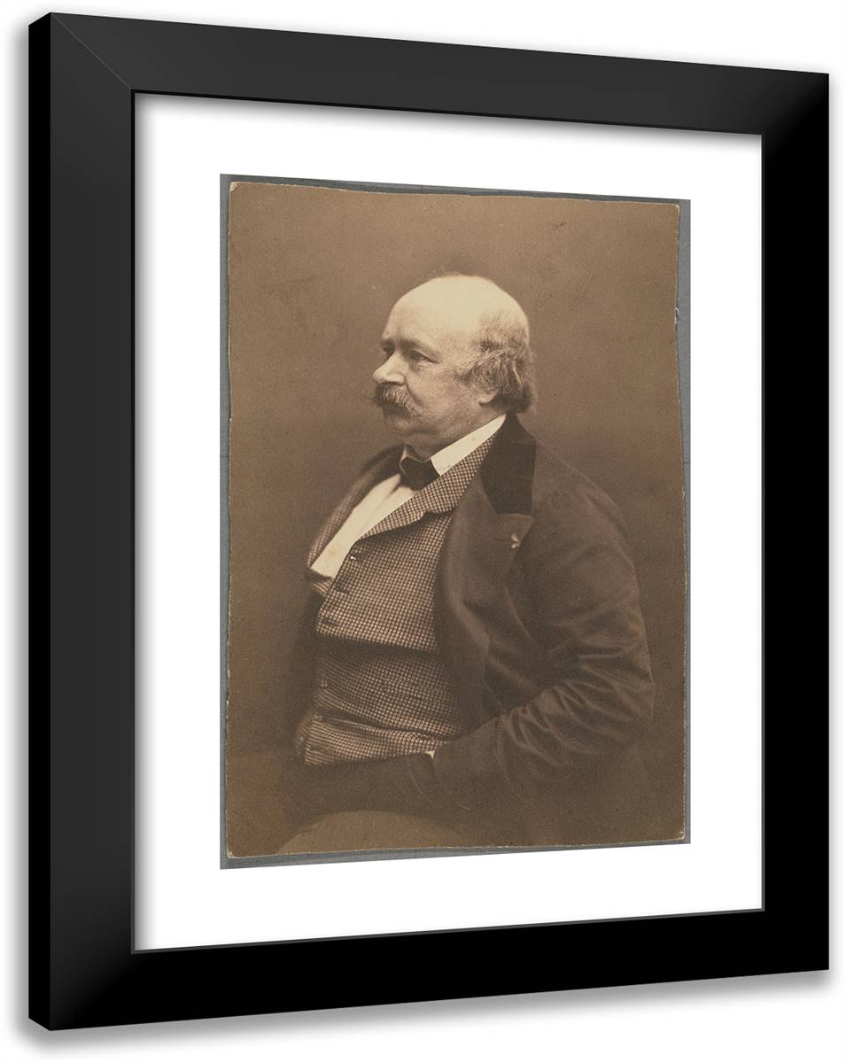 Jules Sandeau 18x24 Black Modern Wood Framed Art Print Poster by Nadar, Gaspard