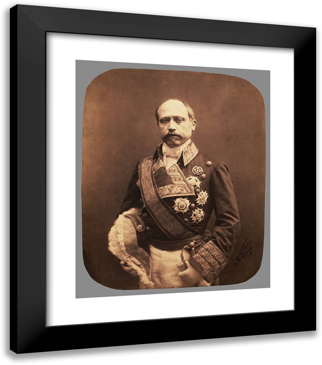 Marechal Serrano II 20x23 Black Modern Wood Framed Art Print Poster by Nadar, Gaspard
