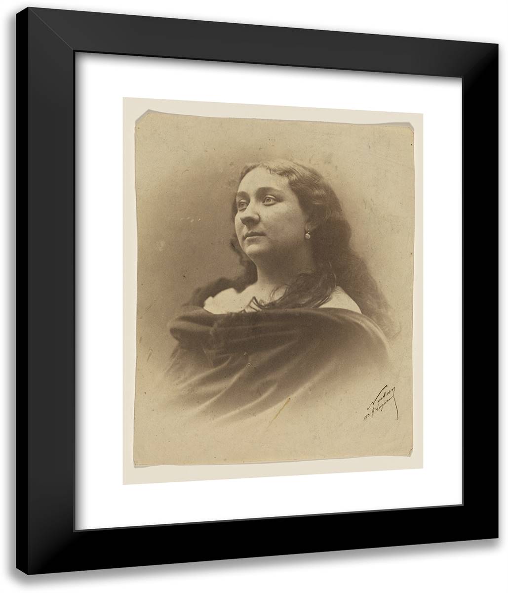 Susanne Lagier, Art(Iste) Dram(Atique) 20x24 Black Modern Wood Framed Art Print Poster by Nadar, Gaspard