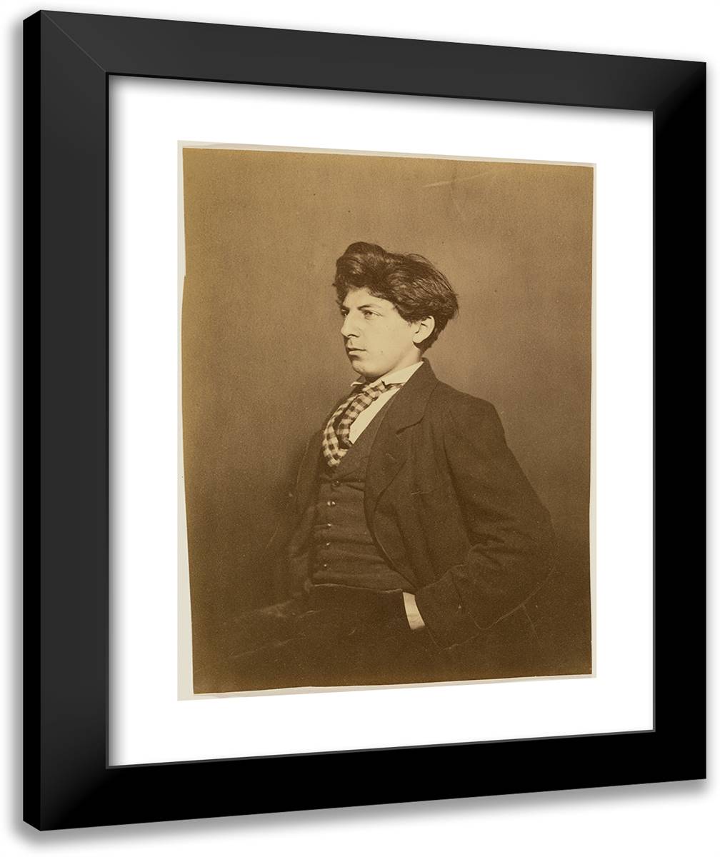 Unknown Young Man 20x24 Black Modern Wood Framed Art Print Poster by Nadar, Gaspard