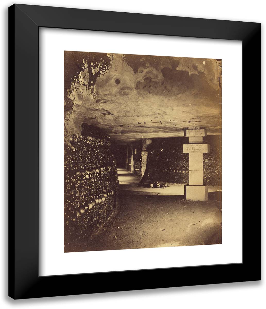 View with 'Memento Homo' Inscription 20x24 Black Modern Wood Framed Art Print Poster by Nadar, Gaspard