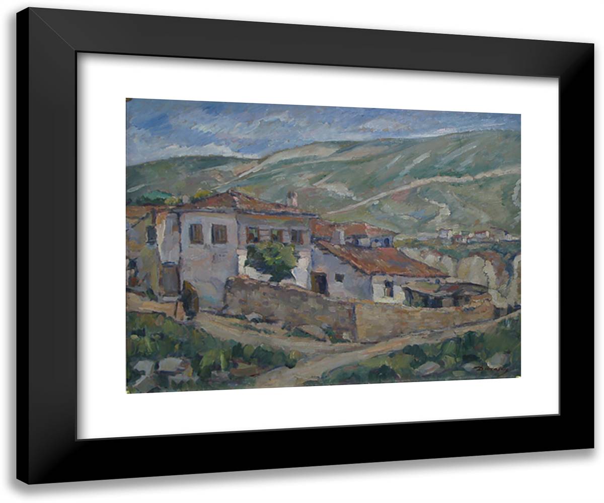 Summer at Balcic 24x20 Black Modern Wood Framed Art Print Poster by Darascu, Nicolae