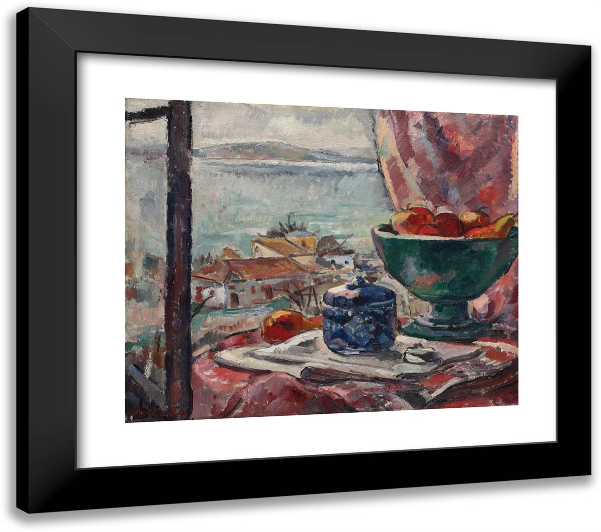 View Towards the Port 23x20 Black Modern Wood Framed Art Print Poster by Darascu, Nicolae