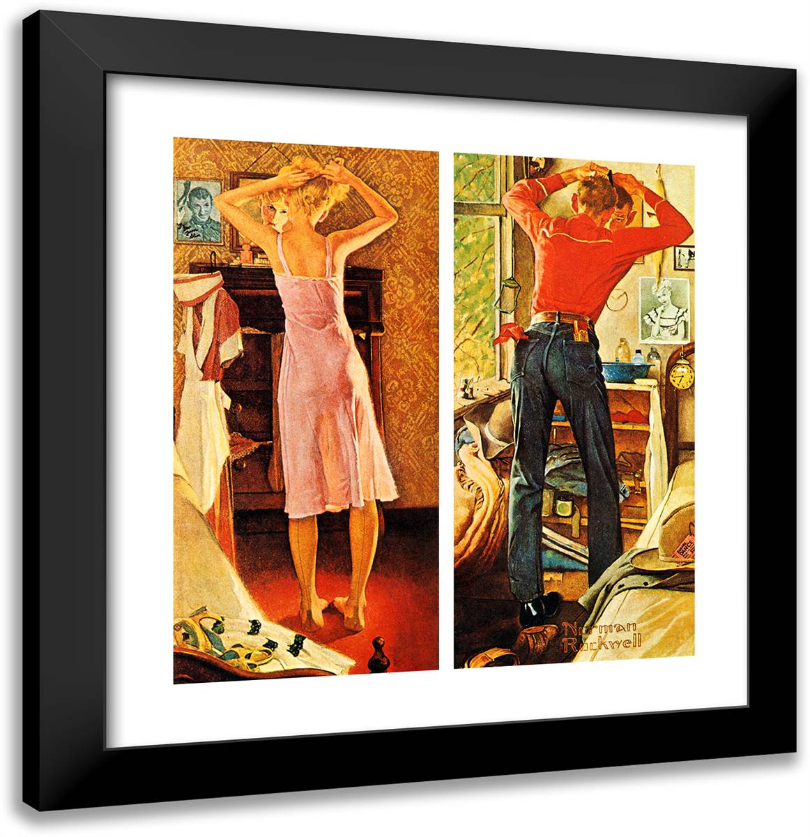 Before the Date 20x21 Black Modern Wood Framed Art Print Poster by Rockwell, Norman