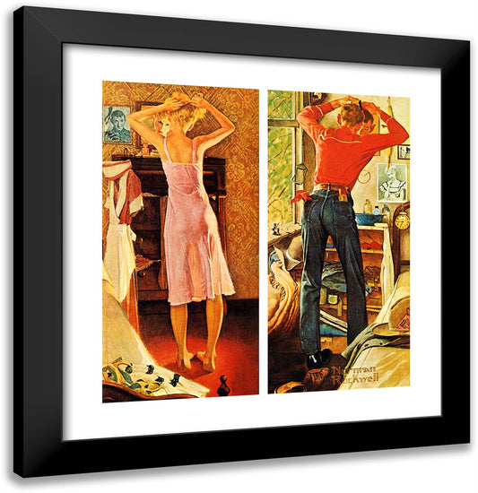 Before the Date 20x21 Black Modern Wood Framed Art Print Poster by Rockwell, Norman