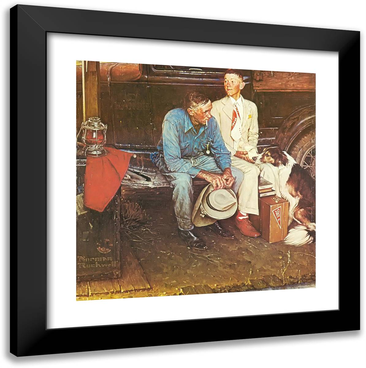 Breaking Home Ties 20x20 Black Modern Wood Framed Art Print Poster by Rockwell, Norman