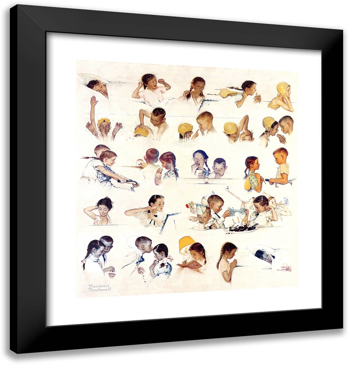 Day in the Life of a Girl 20x21 Black Modern Wood Framed Art Print Poster by Rockwell, Norman
