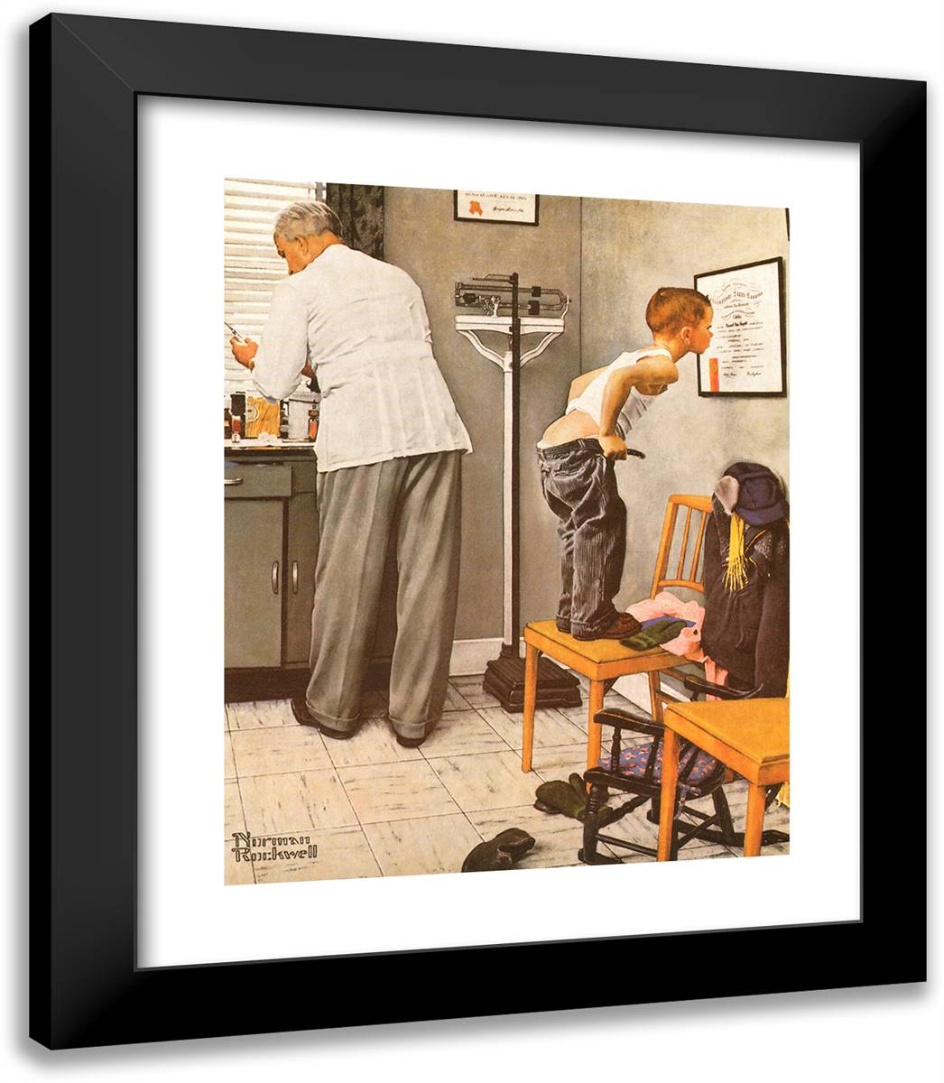 Doctor's Office 20x23 Black Modern Wood Framed Art Print Poster by Rockwell, Norman