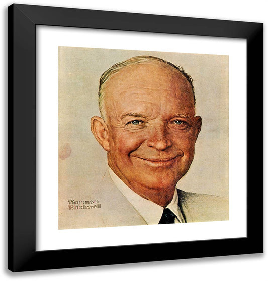 Dwight D. Eisenhower Portrait 20x21 Black Modern Wood Framed Art Print Poster by Rockwell, Norman
