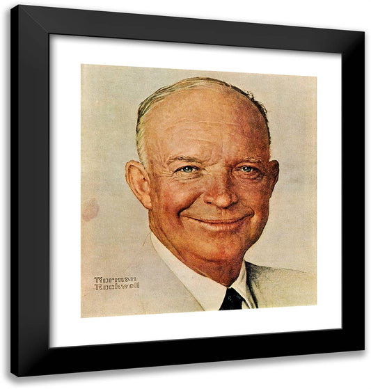 Dwight D. Eisenhower Portrait 20x21 Black Modern Wood Framed Art Print Poster by Rockwell, Norman