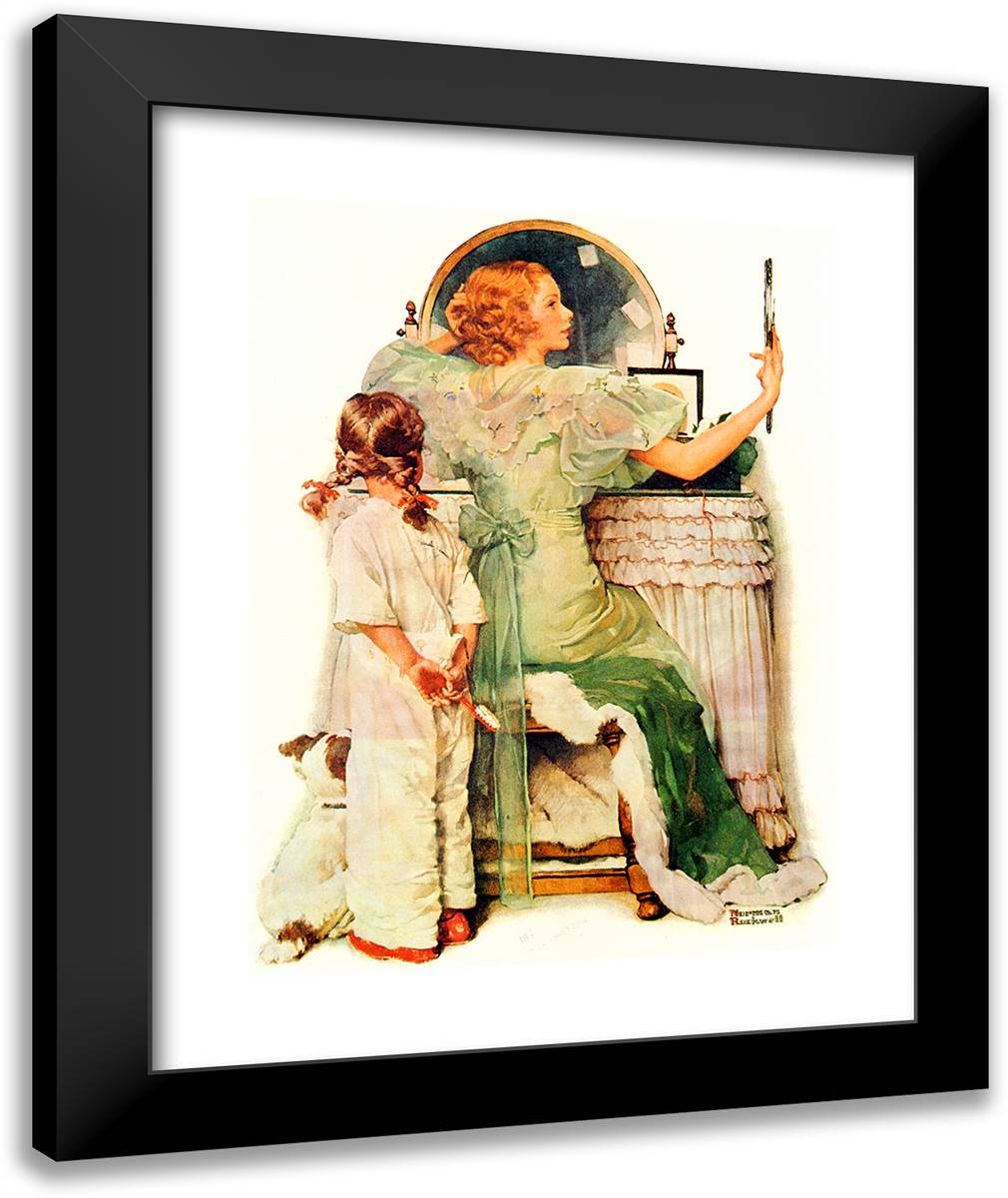 Going Out 20x24 Black Modern Wood Framed Art Print Poster by Rockwell, Norman