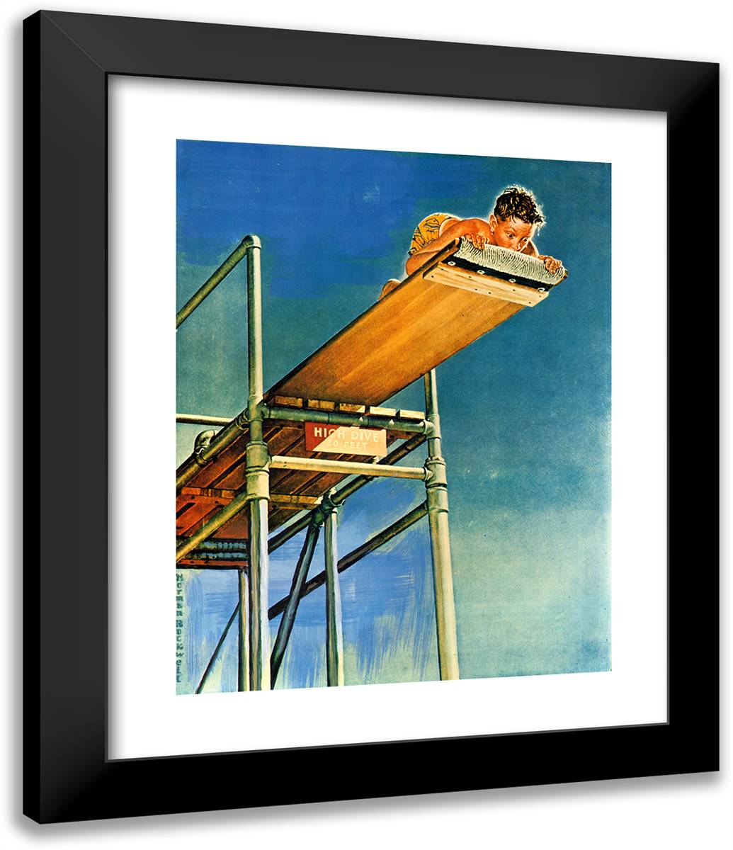 High Board 20x24 Black Modern Wood Framed Art Print Poster by Rockwell, Norman