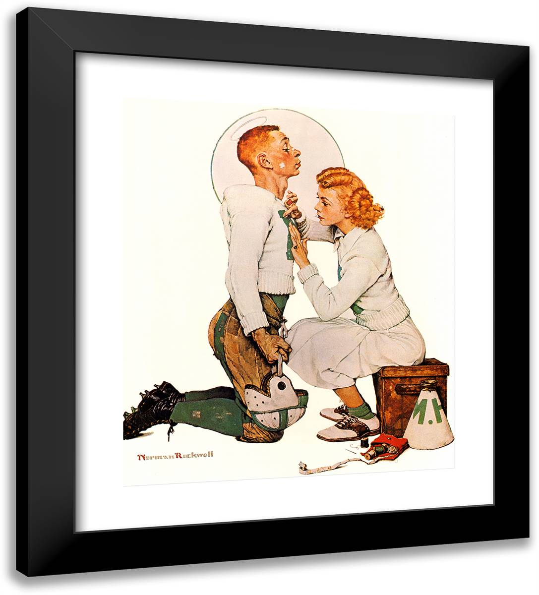 Letterman 20x22 Black Modern Wood Framed Art Print Poster by Rockwell, Norman