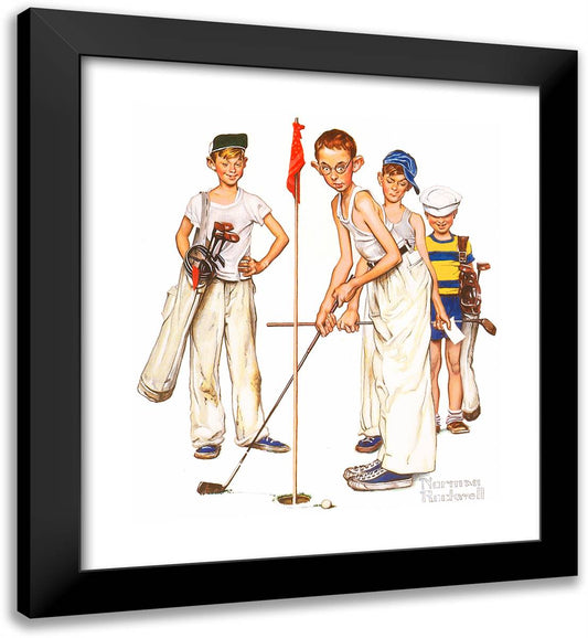 Missed! (Golf) 20x22 Black Modern Wood Framed Art Print Poster by Rockwell, Norman