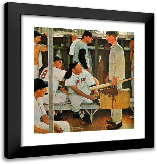 Red Sox Rookie 20x21 Black Modern Wood Framed Art Print Poster by Rockwell, Norman