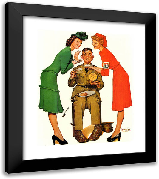 Uso Volunteers 20x23 Black Modern Wood Framed Art Print Poster by Rockwell, Norman