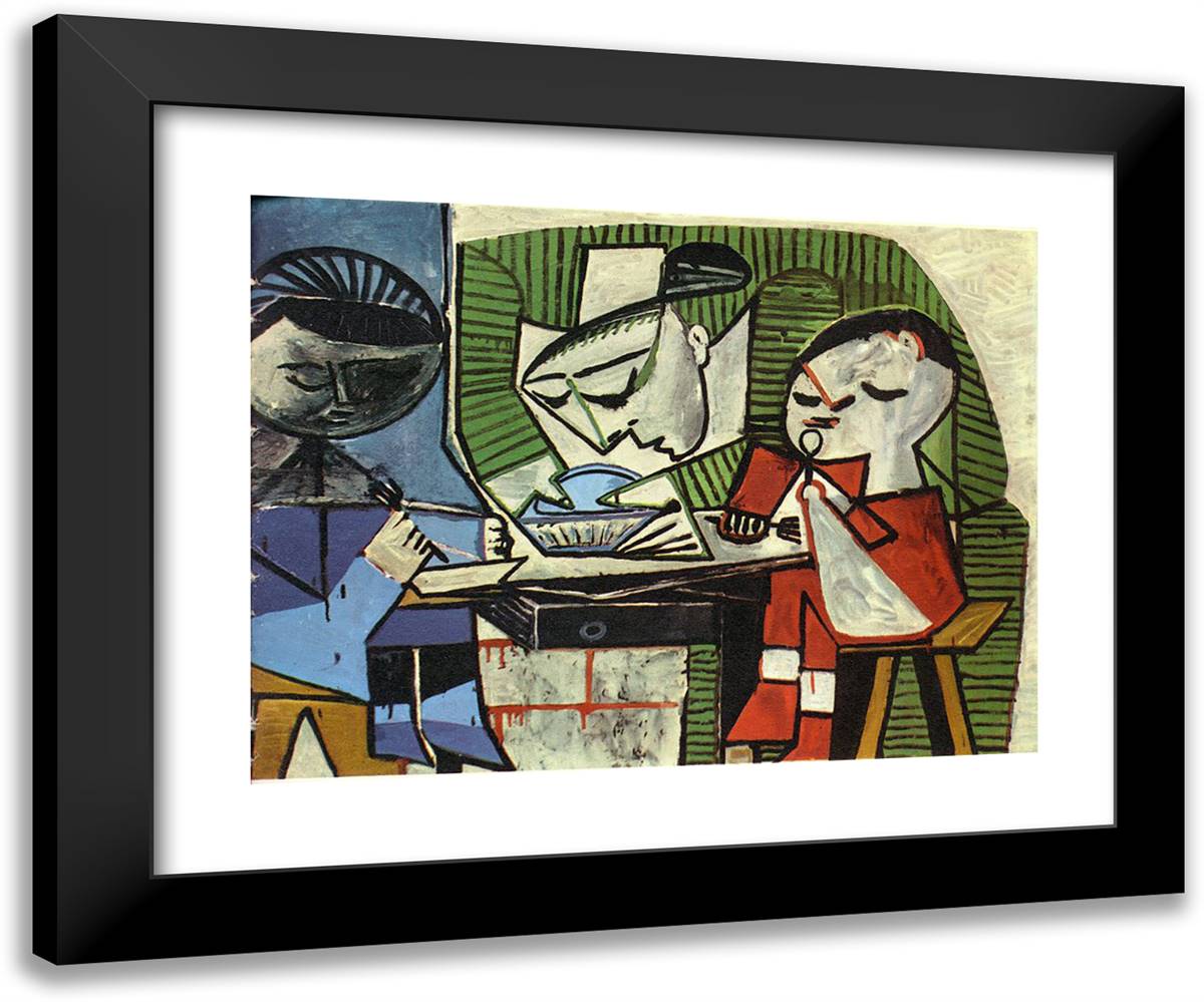 Breakfast 24x20 Black Modern Wood Framed Art Print Poster by Picasso, Pablo