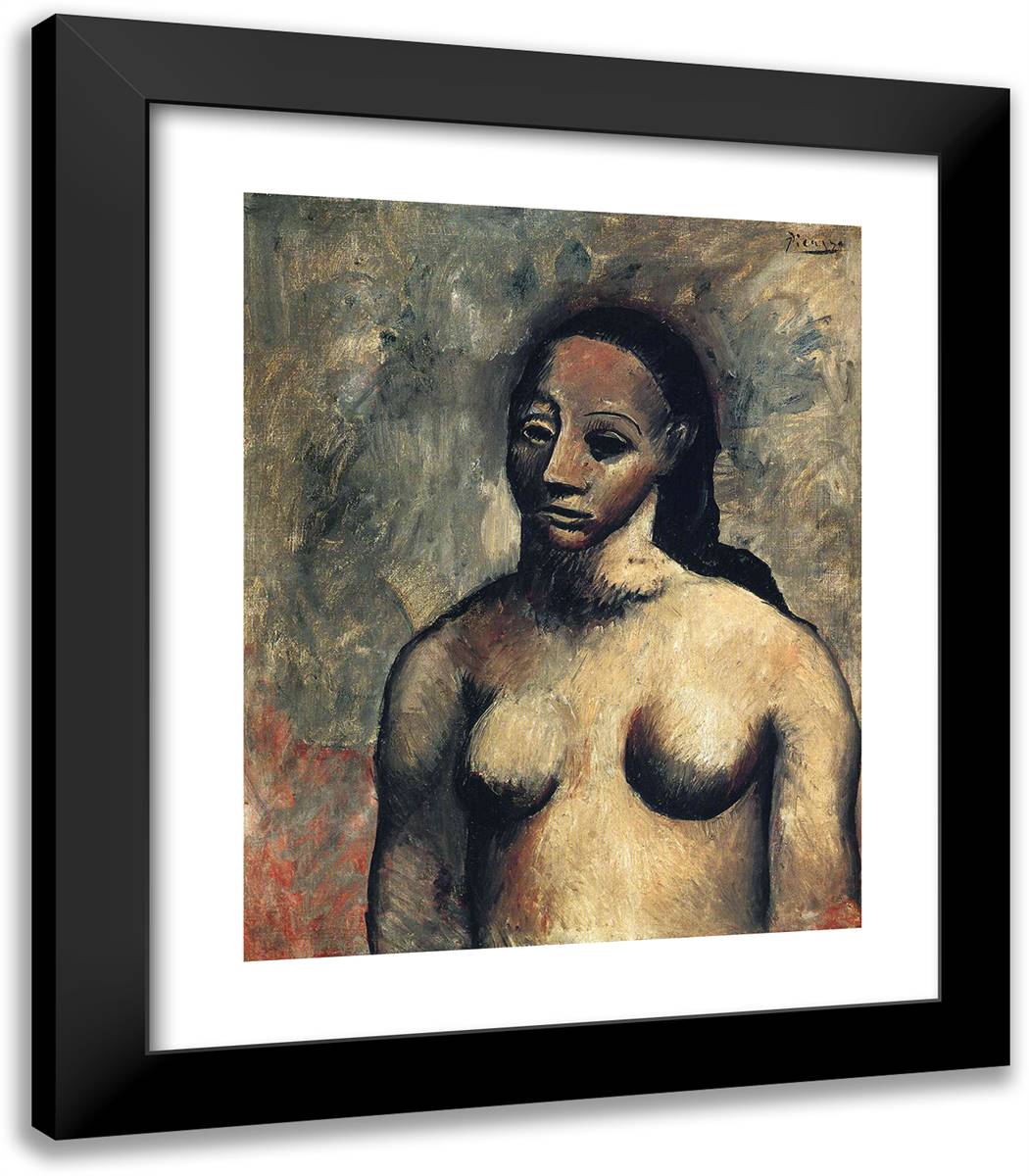 Bust of Nude Woman 20x23 Black Modern Wood Framed Art Print Poster by Picasso, Pablo
