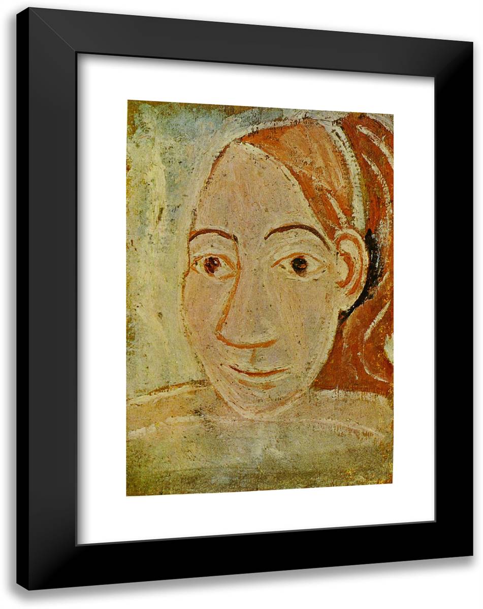Bust of Woman 18x24 Black Modern Wood Framed Art Print Poster by Picasso, Pablo