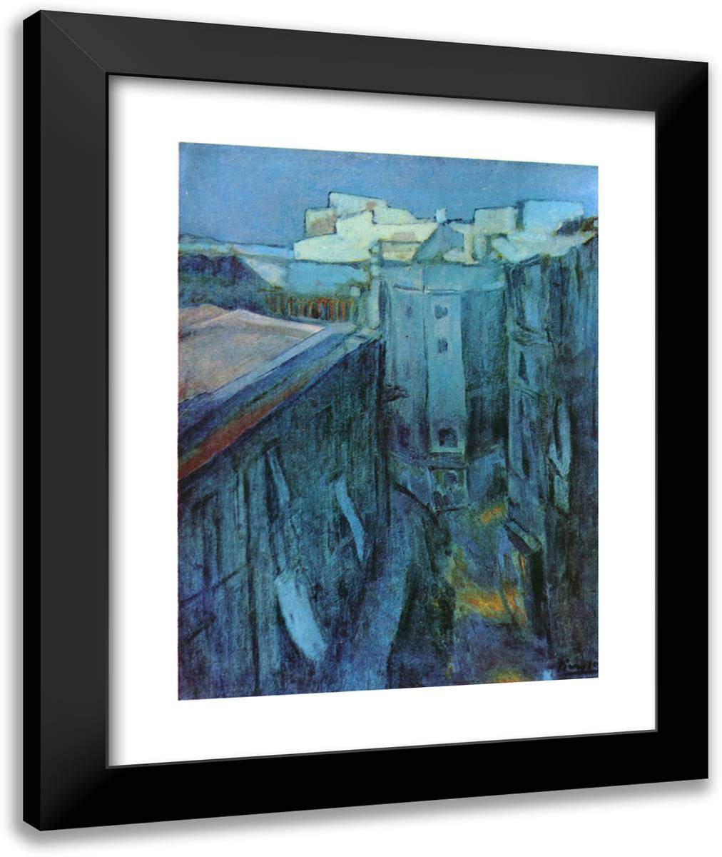 Dawn at Riera De Sant Joan 20x24 Black Modern Wood Framed Art Print Poster by Picasso, Pablo