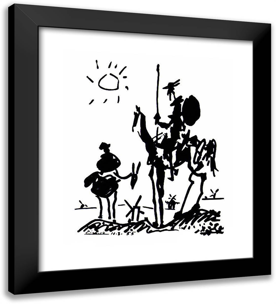 Don Quixote 20x22 Black Modern Wood Framed Art Print Poster by Picasso, Pablo
