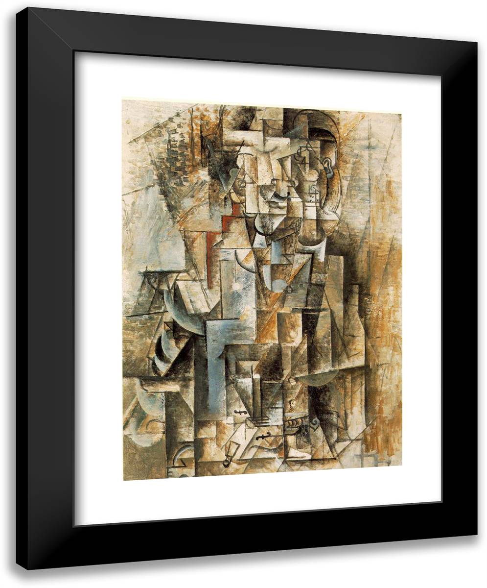 Man with Guitar 19x24 Black Modern Wood Framed Art Print Poster by Picasso, Pablo