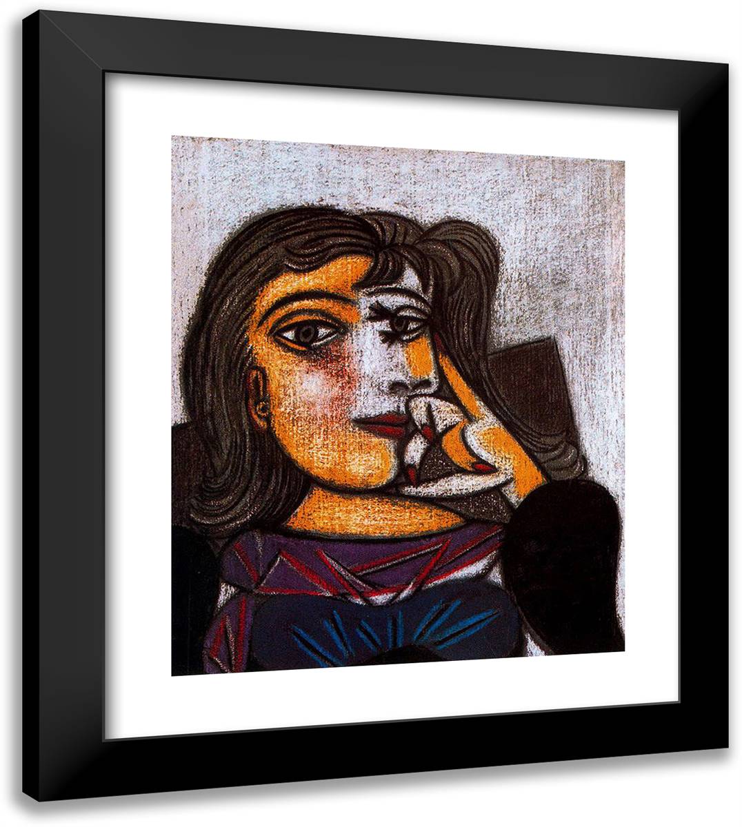 Portrait of Dora Maar 20x23 Black Modern Wood Framed Art Print Poster by Picasso, Pablo