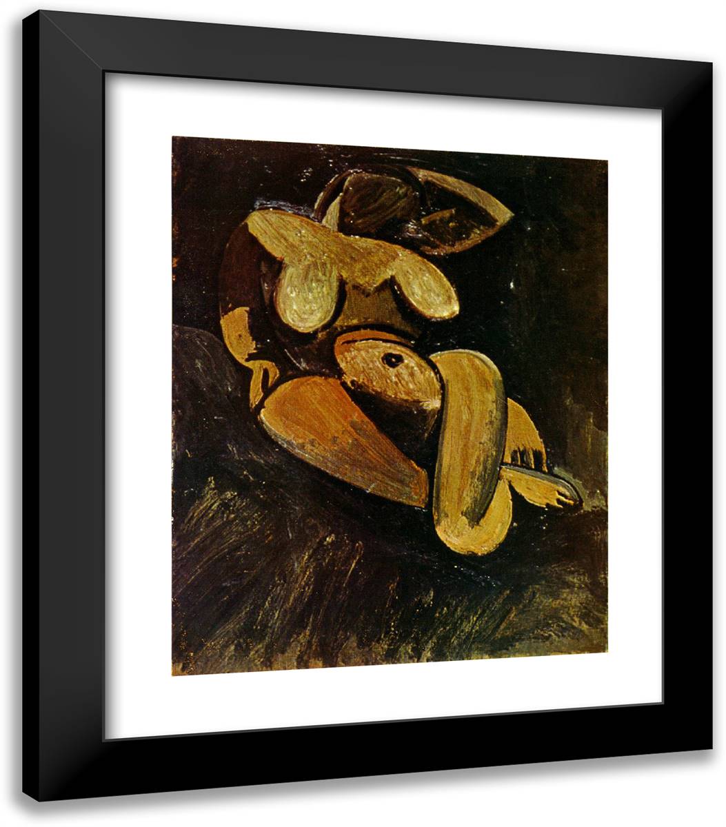 Reclining Nude 20x23 Black Modern Wood Framed Art Print Poster by Picasso, Pablo