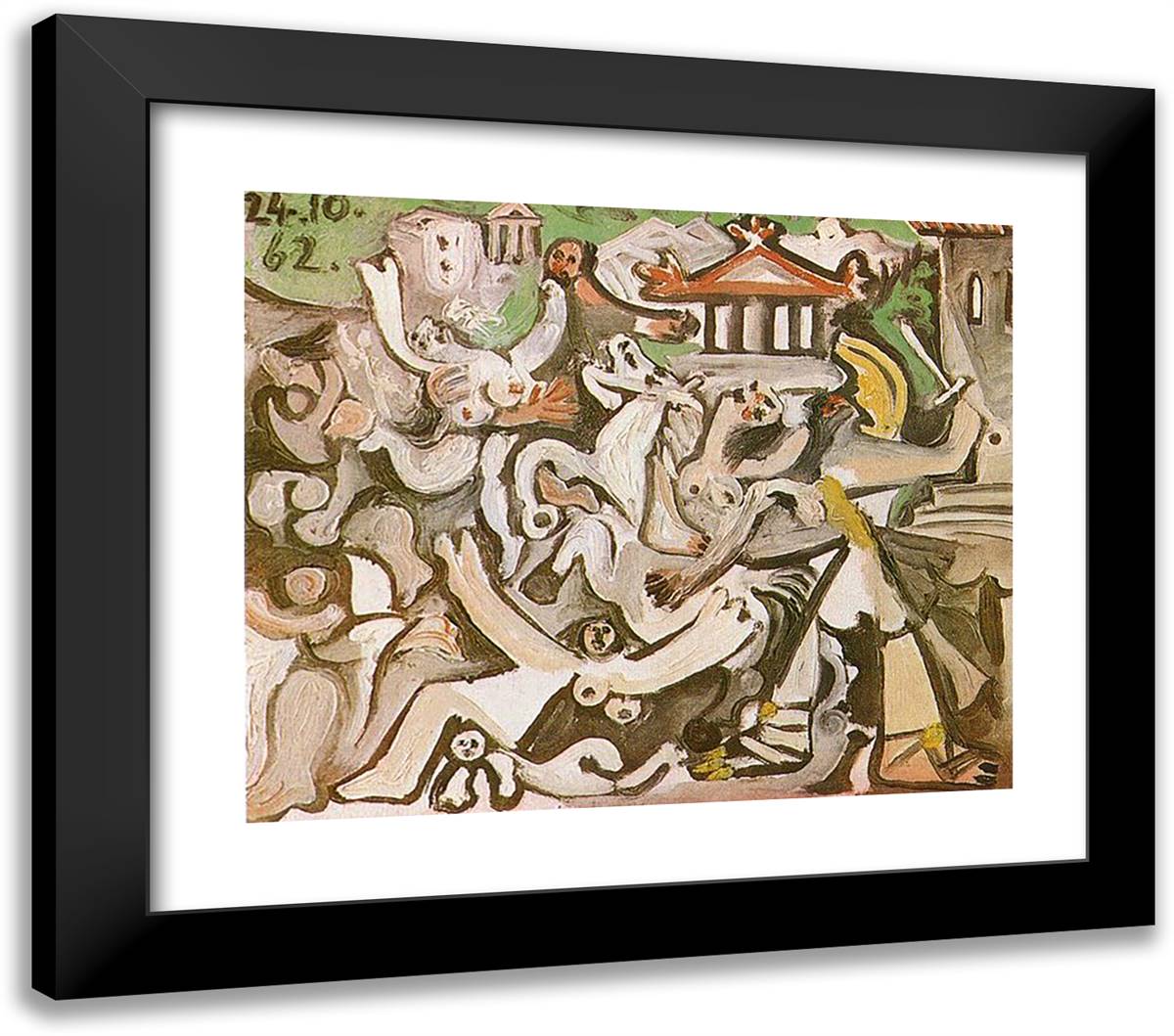 The Abduction of Sabines 23x20 Black Modern Wood Framed Art Print Poster by Picasso, Pablo