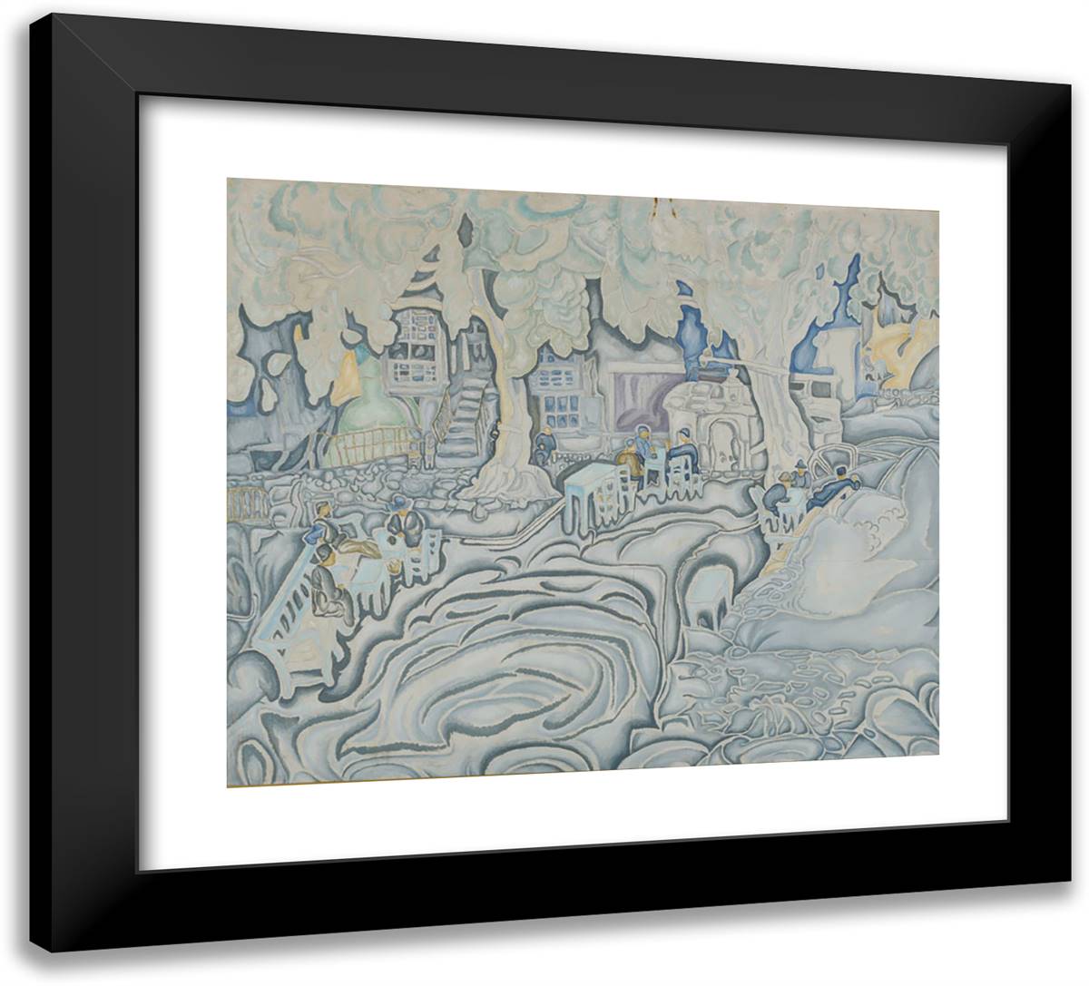 Cafe 22x20 Black Modern Wood Framed Art Print Poster by Papaloukas, Spyros