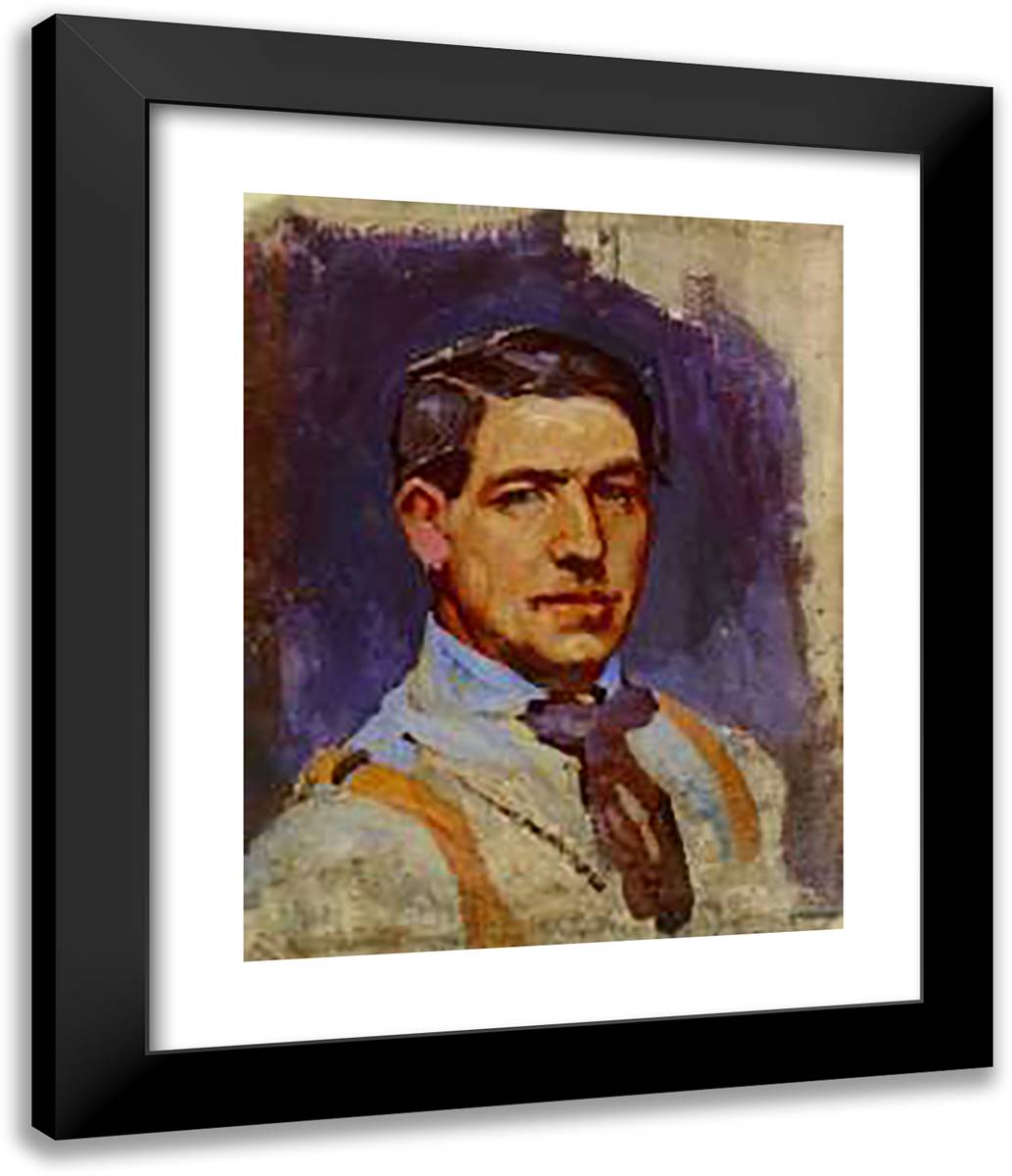 Self Portrait 20x24 Black Modern Wood Framed Art Print Poster by Papaloukas, Spyros