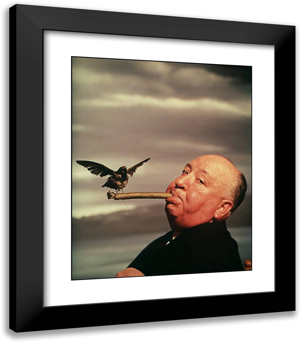 Alfred Hitchcook 20x23 Black Modern Wood Framed Art Print Poster by Halsman, Philippe