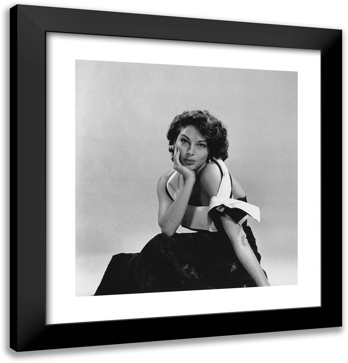 Ava Gardner 20x21 Black Modern Wood Framed Art Print Poster by Halsman, Philippe