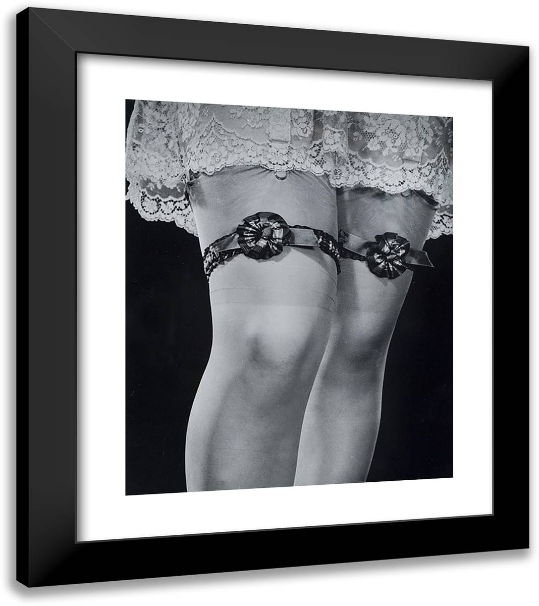 Garters 20x23 Black Modern Wood Framed Art Print Poster by Halsman, Philippe