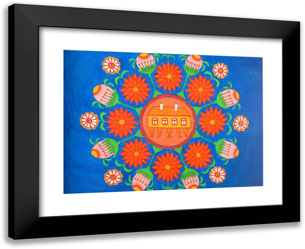 An Outer Space House Where Cosmoc Soldiers Spent Six Months 24x20 Black Modern Wood Framed Art Print Poster by Primachenko, Maria