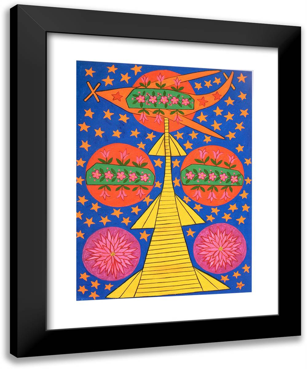 An Outer Space Memory 19x24 Black Modern Wood Framed Art Print Poster by Primachenko, Maria