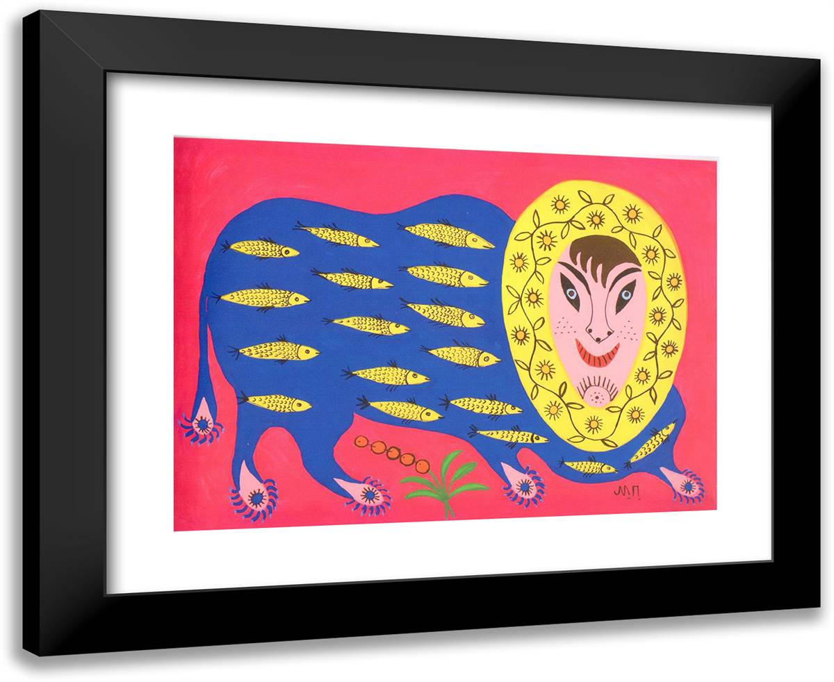 Beaver 24x20 Black Modern Wood Framed Art Print Poster by Primachenko, Maria