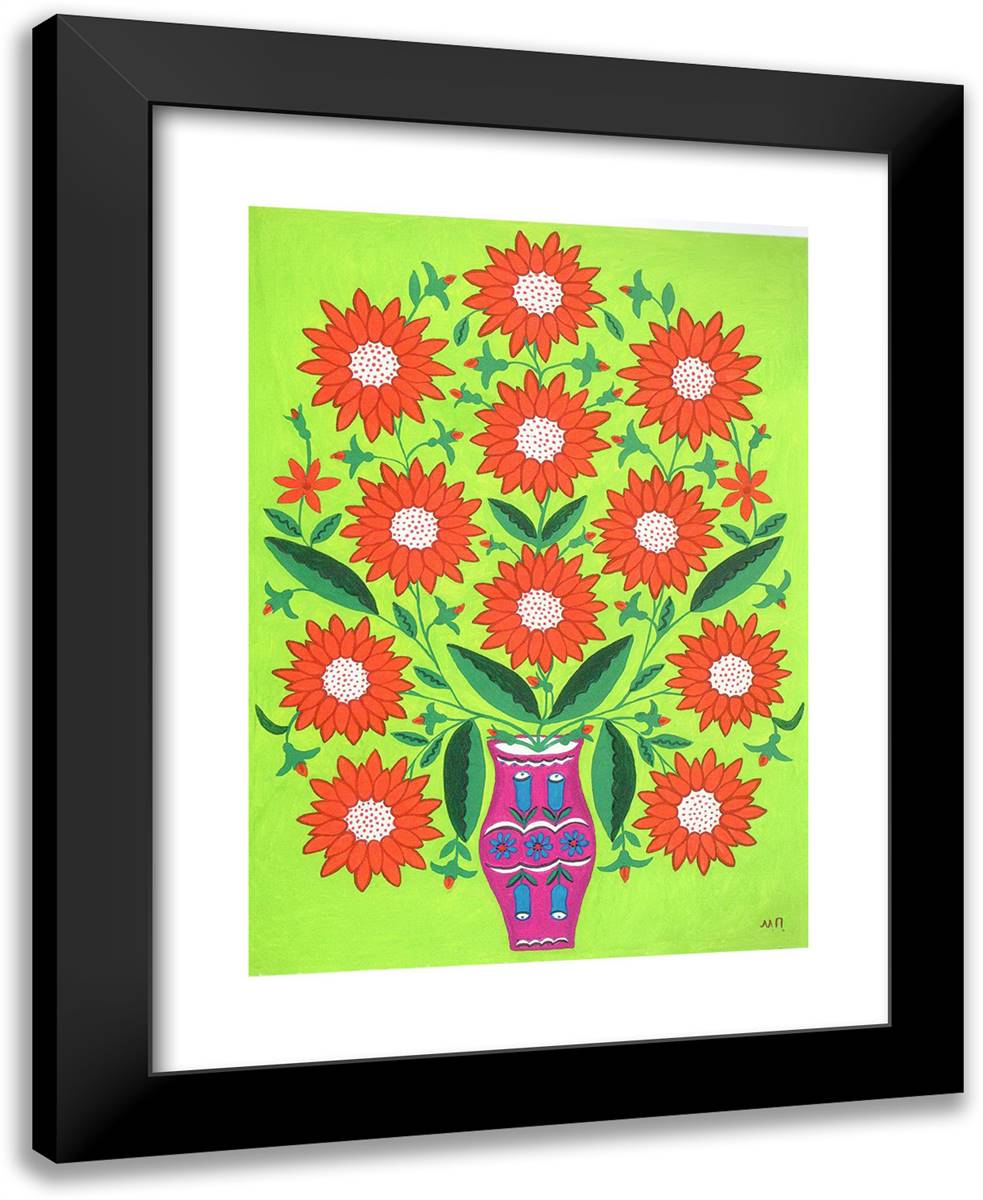 I Give This Bouquet of Stars Where Children Are 19x24 Black Modern Wood Framed Art Print Poster by Primachenko, Maria