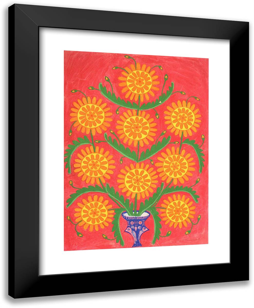 October Flowers 19x24 Black Modern Wood Framed Art Print Poster by Primachenko, Maria