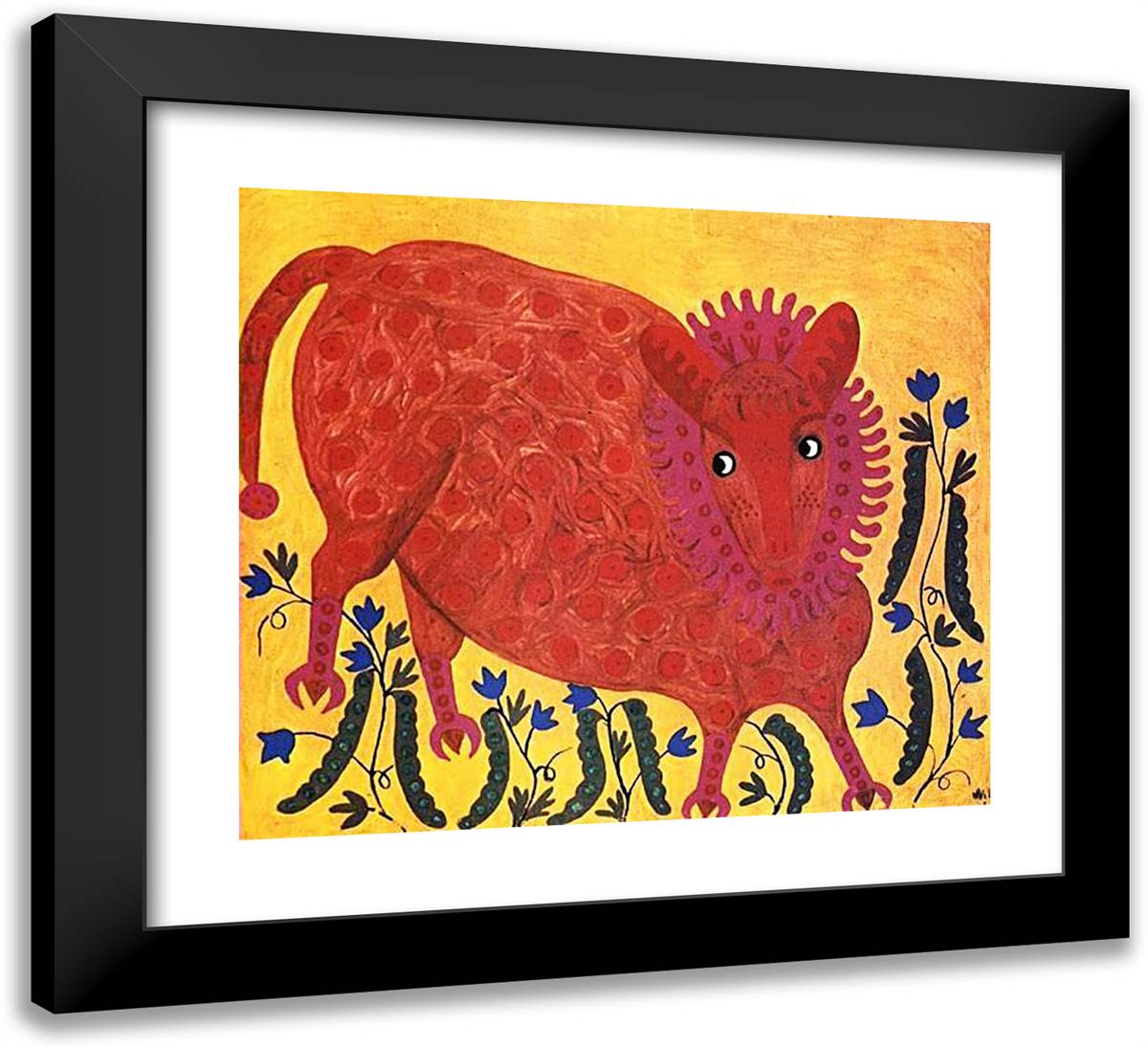 Pea Beast 22x20 Black Modern Wood Framed Art Print Poster by Primachenko, Maria