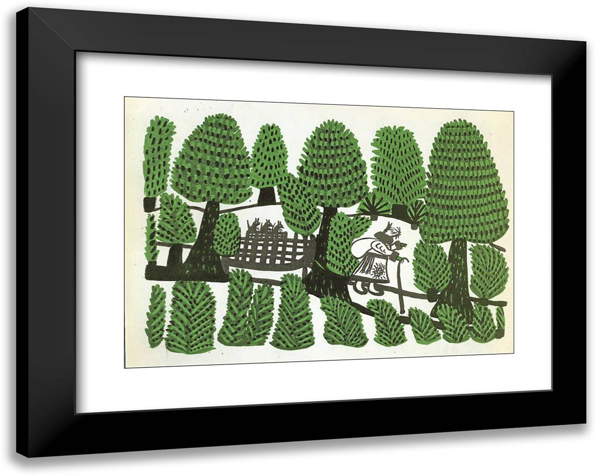 Rat on a Journey 24x19 Black Modern Wood Framed Art Print Poster by Primachenko, Maria
