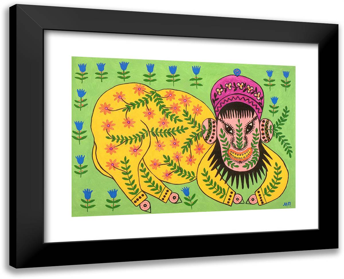 This Beast Is Making Magic 24x19 Black Modern Wood Framed Art Print Poster by Primachenko, Maria