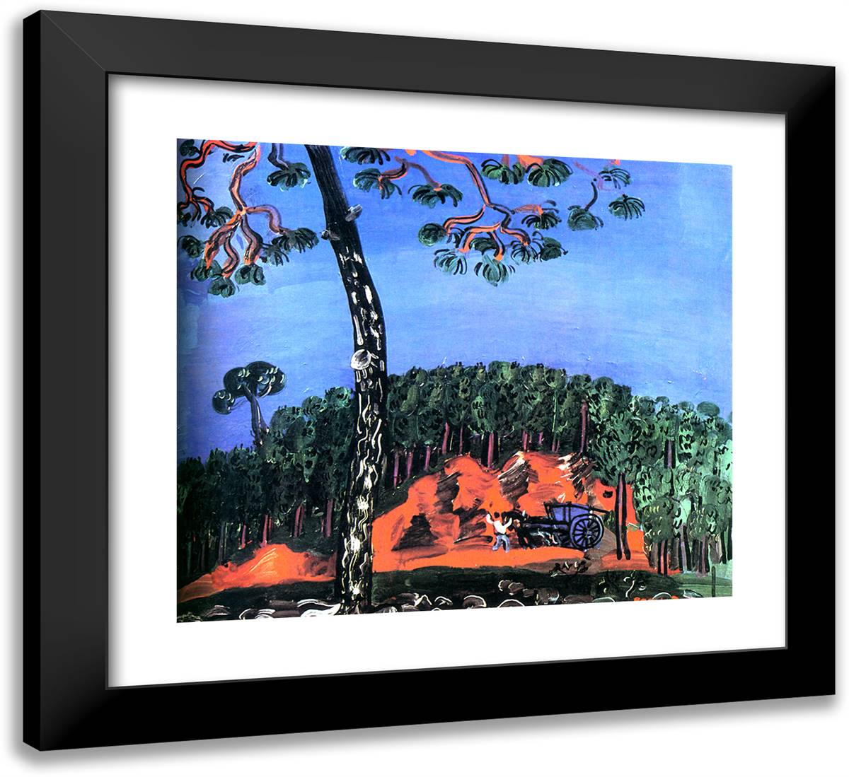 Landscape of Esterel 22x20 Black Modern Wood Framed Art Print Poster by Dufy, Raoul