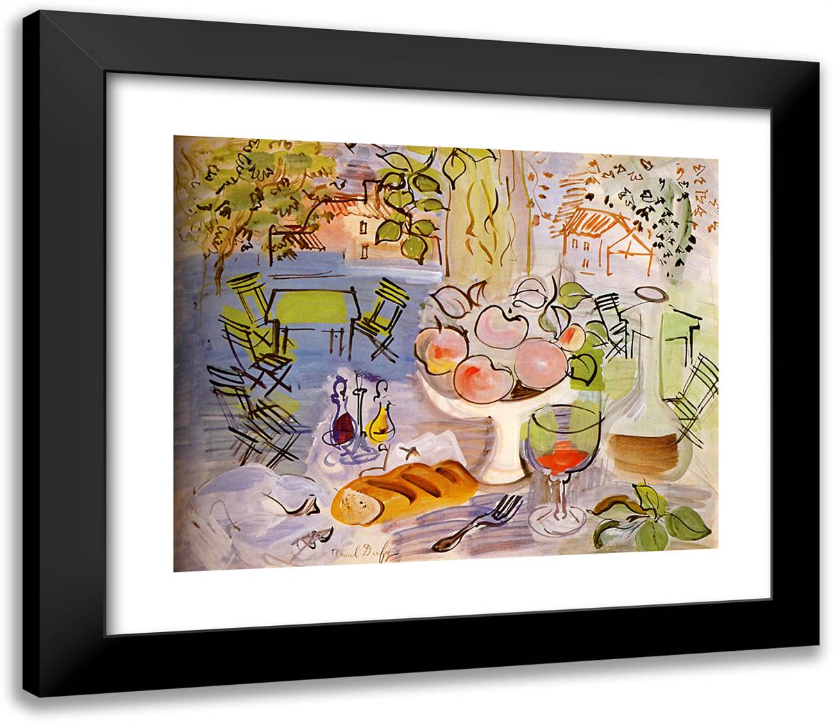Still Life 23x20 Black Modern Wood Framed Art Print Poster by Dufy, Raoul